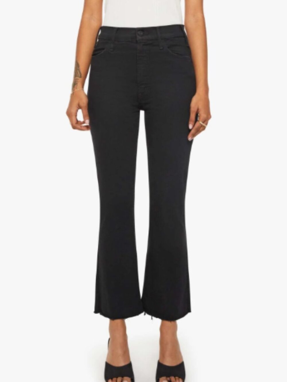 Mother Petites The Lil Hustler Ankle Fray Jeans in Not Guilty 27